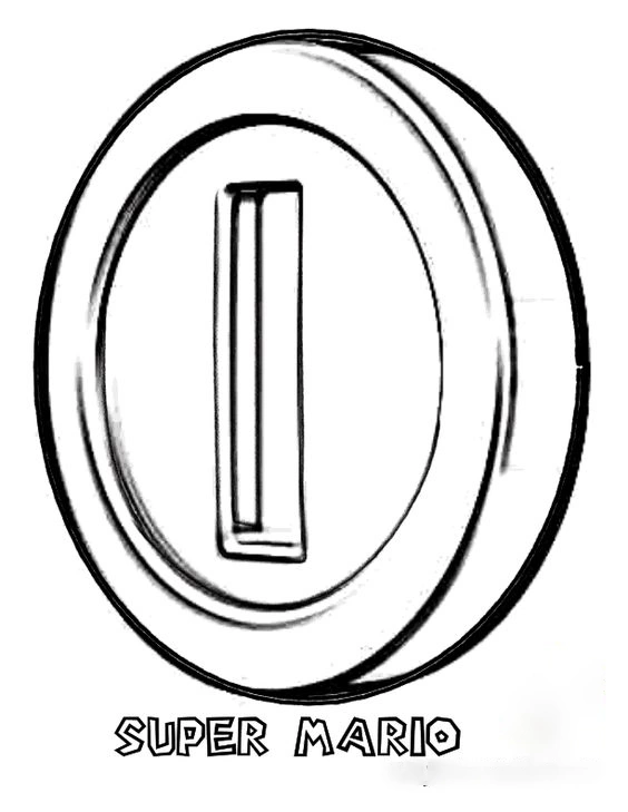 Kolorowanka moneta Mario